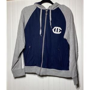 Champion Zip Up Hoodie Blue Cross Stitch Logo Size Medium